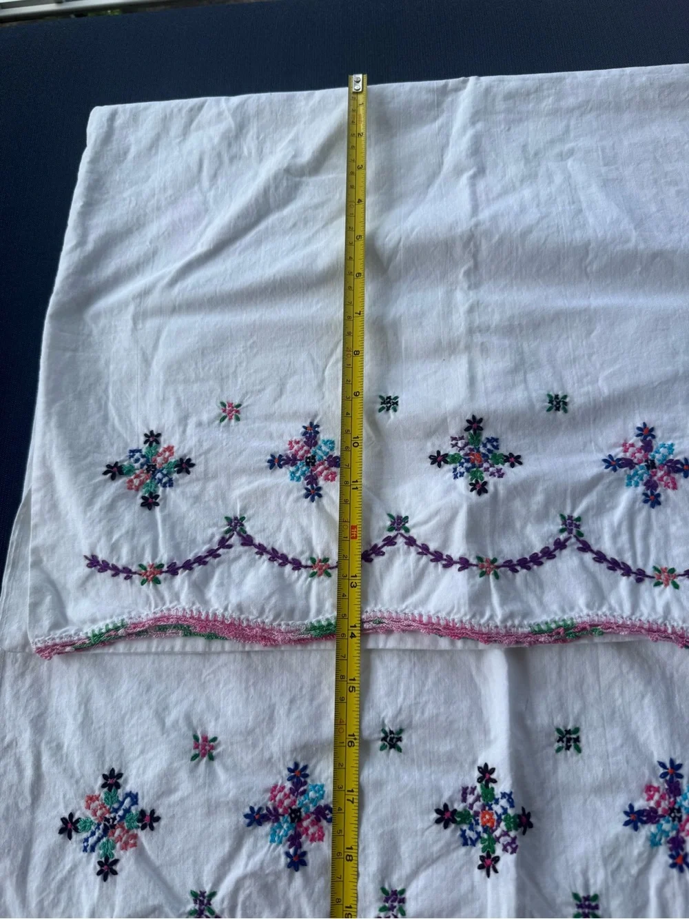 Hand-Embroidered VTG Pillowcase Set